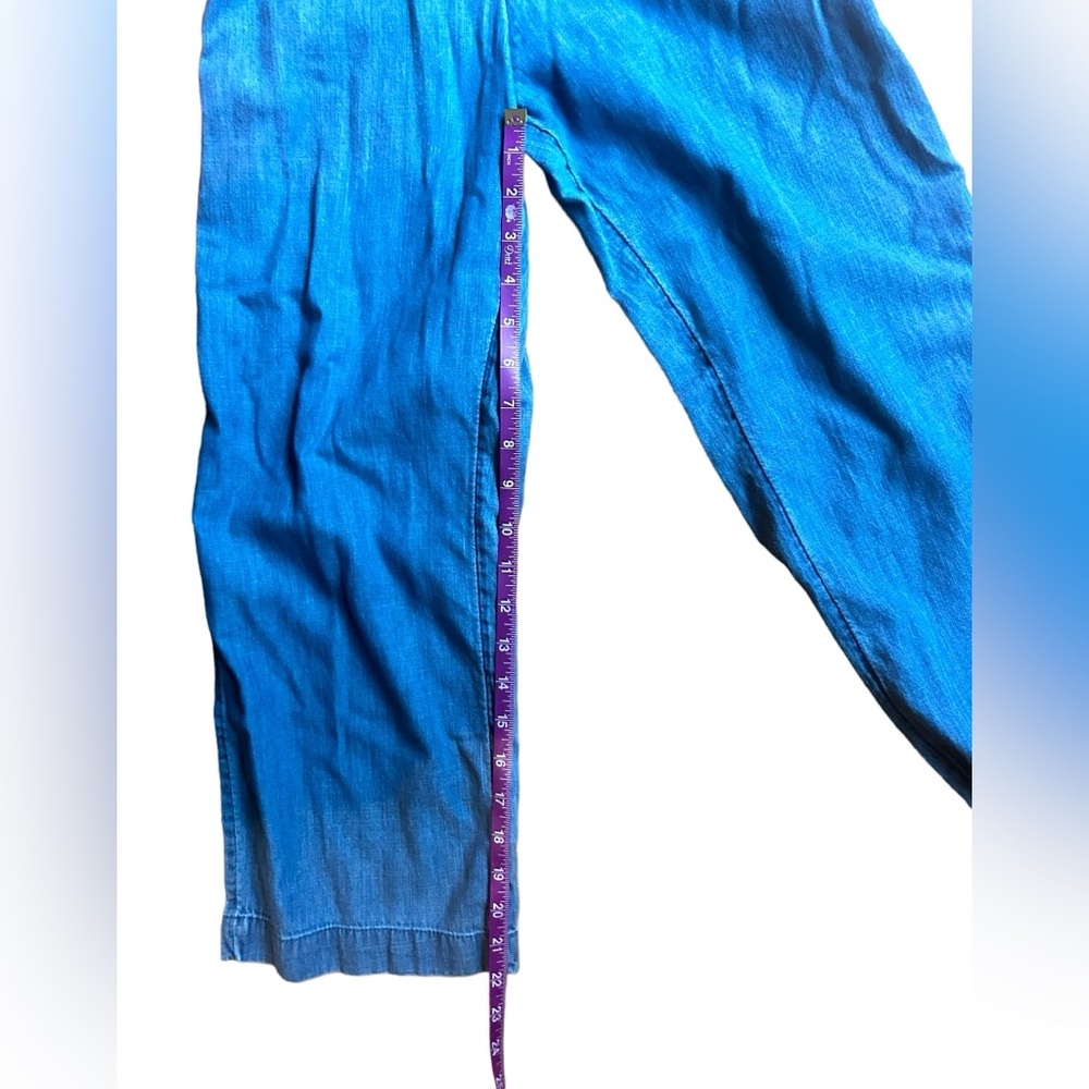 Vintage Abercrombie & Fitch Denim Jumpsuit Size XXSP Tie Front Cropped - Picture 3 of 12